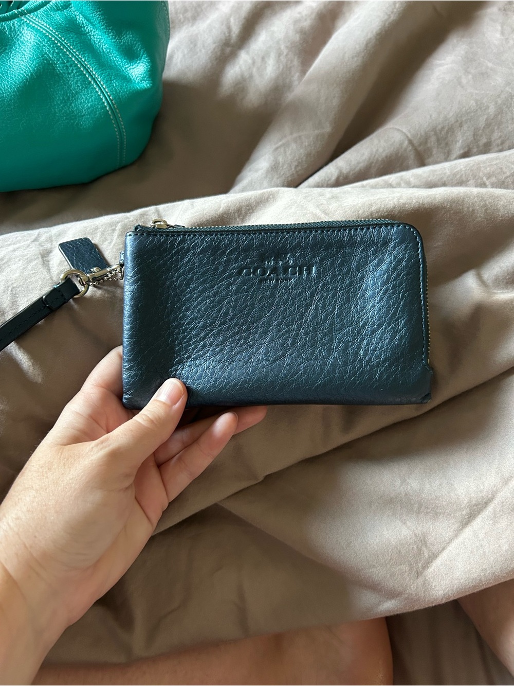 Coach Leather Zip wristlet